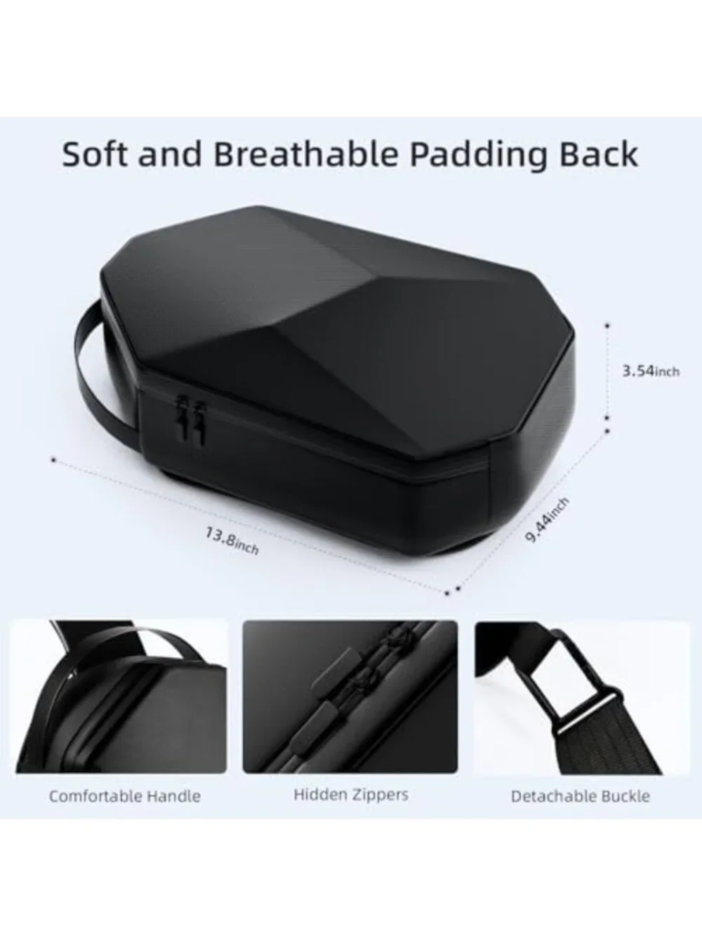 VR Carrying Case for Meta Quest 3/2 - Fits BOBOVR & KIWI Straps, Travel Ready